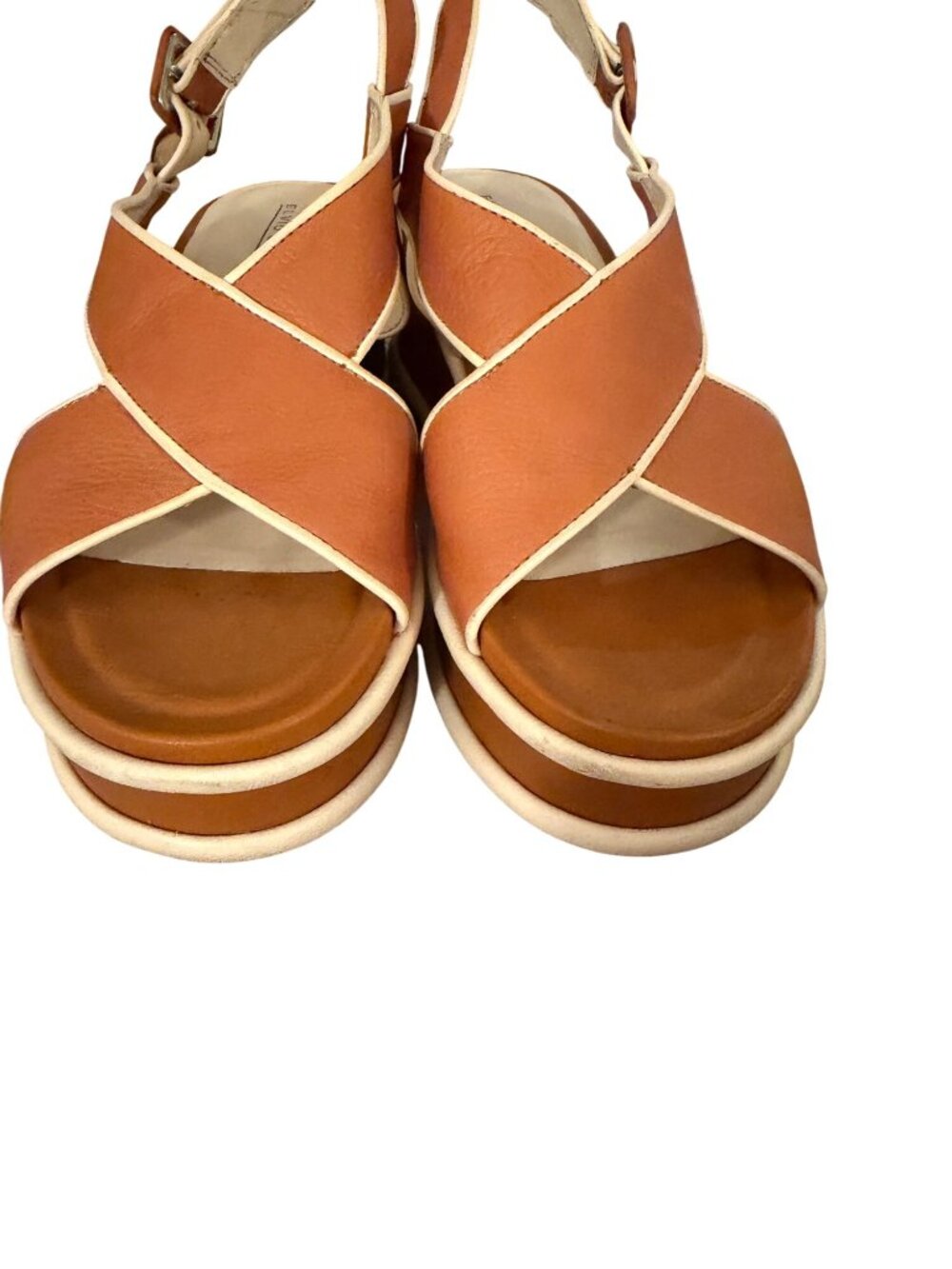 Elvio Zanon Womens Tanya Platform Sandals Size EU 40/ US 9 Brown Leather Casual - Picture 9 of 11